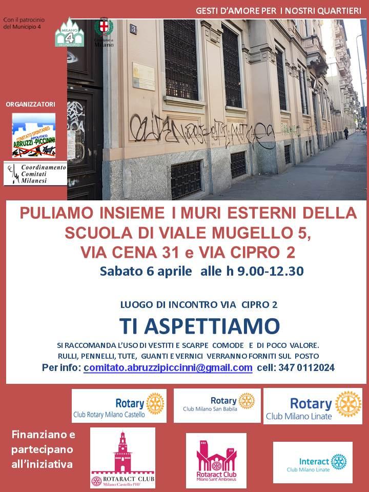 6-aprile-2019-CLEANING-SCUOLE-VIALE-MUGELLO-VIA-CENA-VIA-CIPRO-2 Municipio 4, insieme a comitati civici e Rotary nuovo cleening day davanti alle scuole Ambiente Costume e Società   